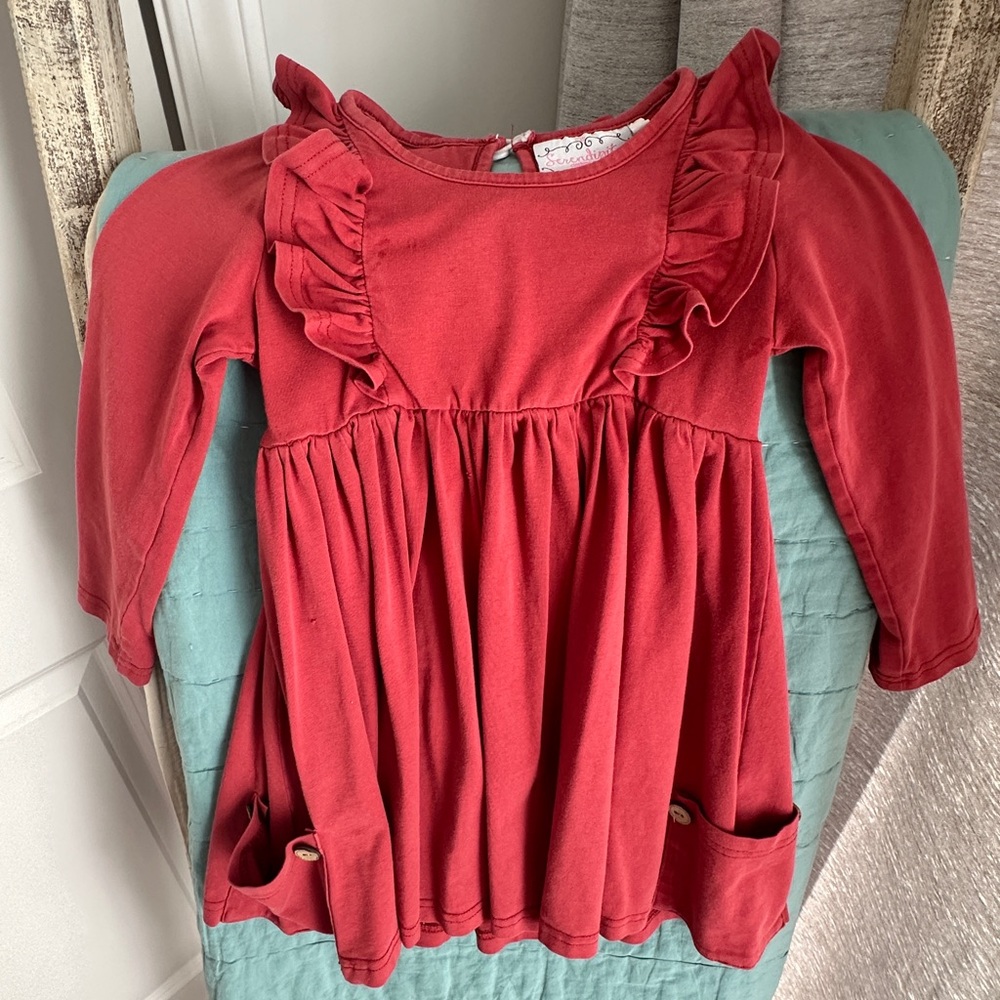 Charming Kids' Red Ruffle Top